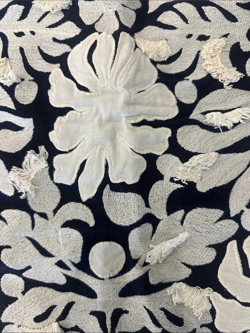 Maeve Navy Mini Skirt with White Floral Embroidery & Knit Sweater Set